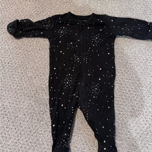 Petit Lem Black Starry Footies One Piece